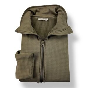 Peckham Polartec Small Brown ¼ Zip Waffle Fleece Mock Neck Pullover Sweater USA